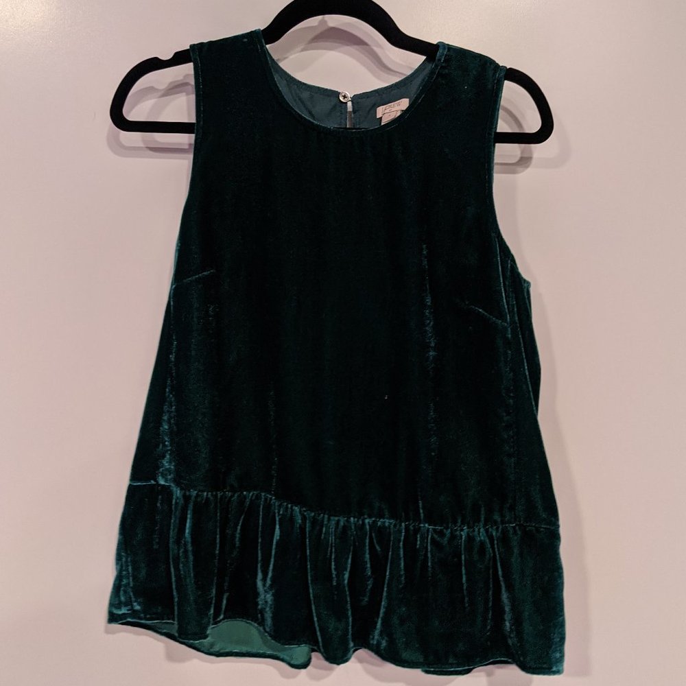 J. Crew Velvet Peplum Top